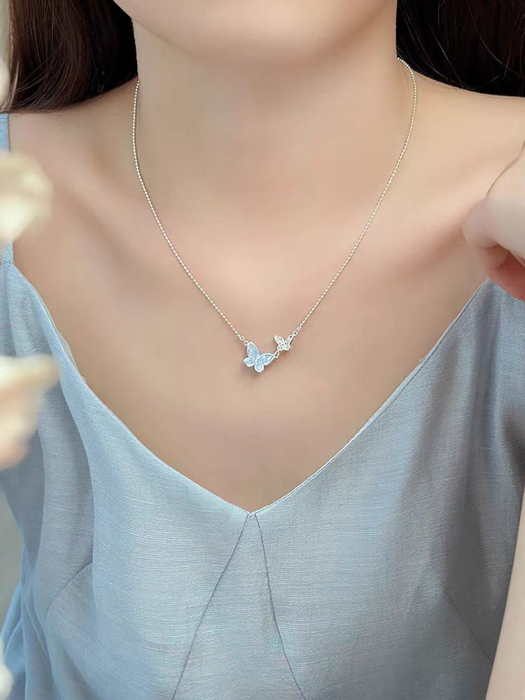 Graceful Personality Butterfly Jewelry For Women Blue Necklace