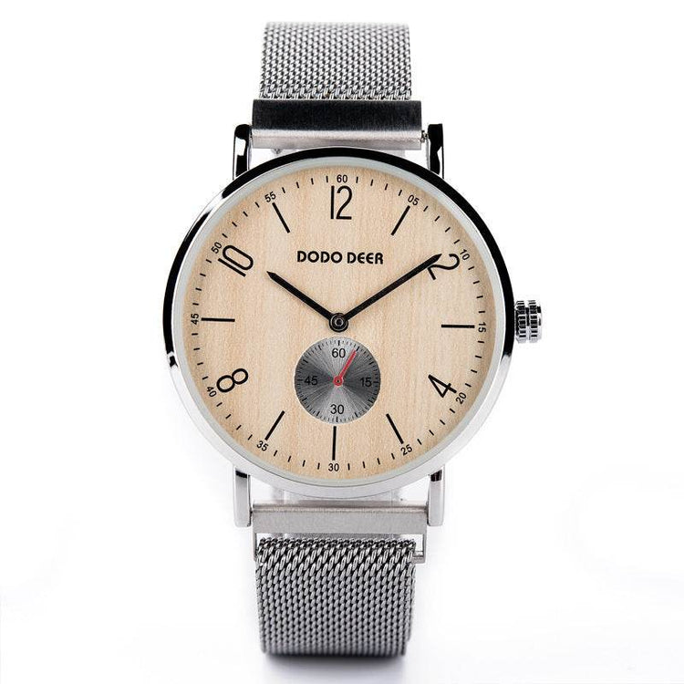 Wooden Dial Fashion Dimple Men And Women Watches - Esdeepee