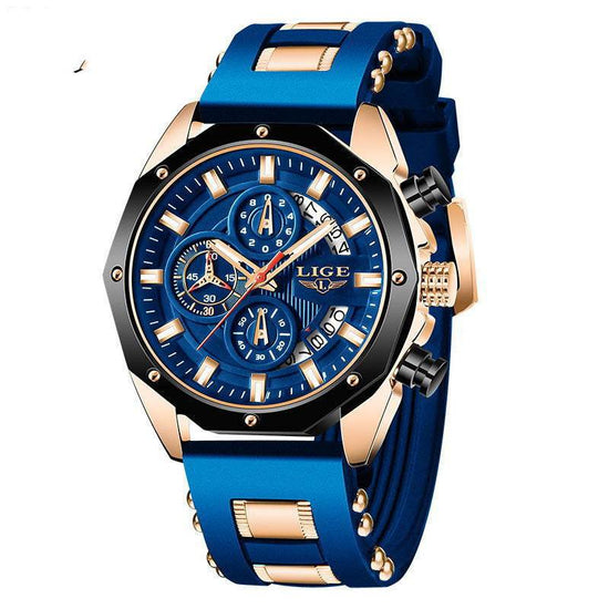 Fashion Mens Watches Top Brand Luxury Silicone Sport Watch Men Quartz Date Clock Waterproof Wristwatch Chronograph - Esdeepee