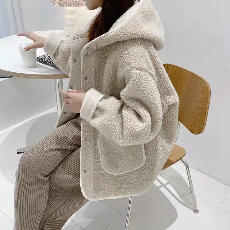 Thickened Work Clothes Top For Women Apricot