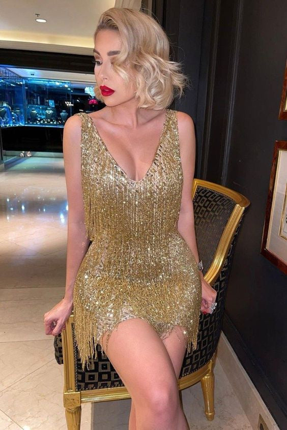 Tassel Elegant Deep V Camisole Gown Dress For Women