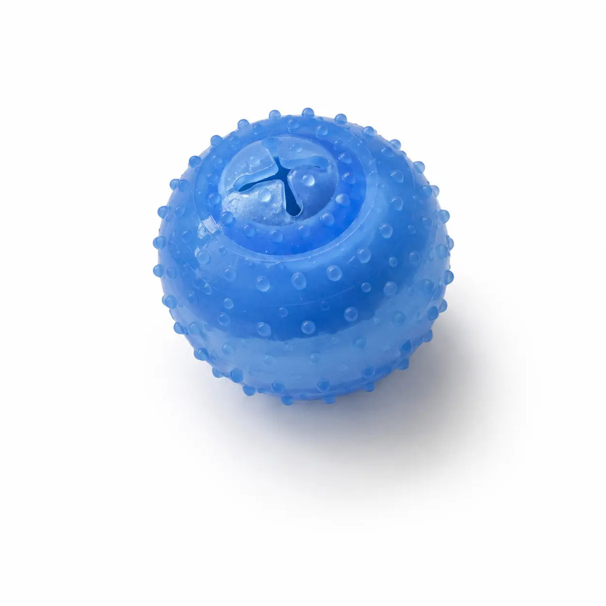 Blue textured ball on a white background
