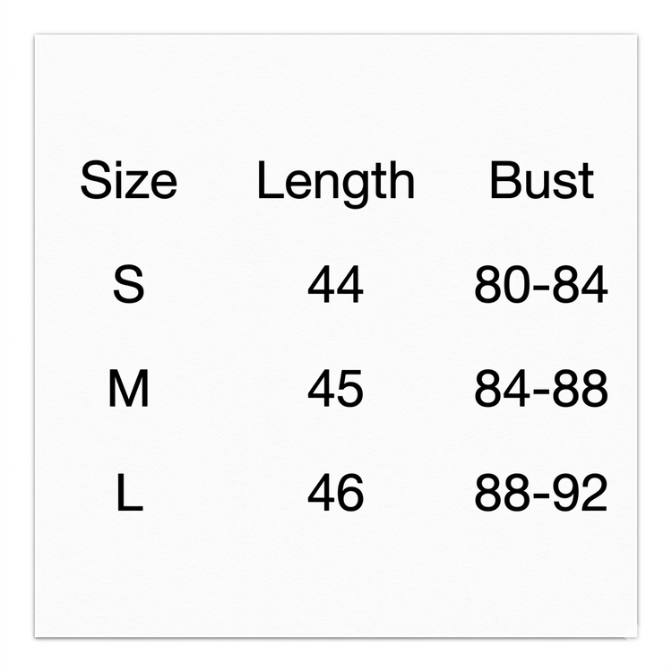 Measurements table for Gray women’s Three-Piece Pajama Set