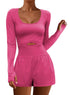 Outdoor Sports Jumpsuit Yoga Clothes For Women Rose Red