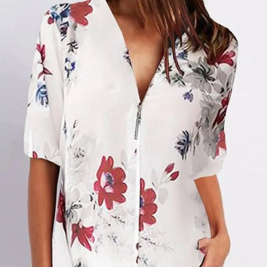 Women’s Loose Printed Chiffon Shirt
