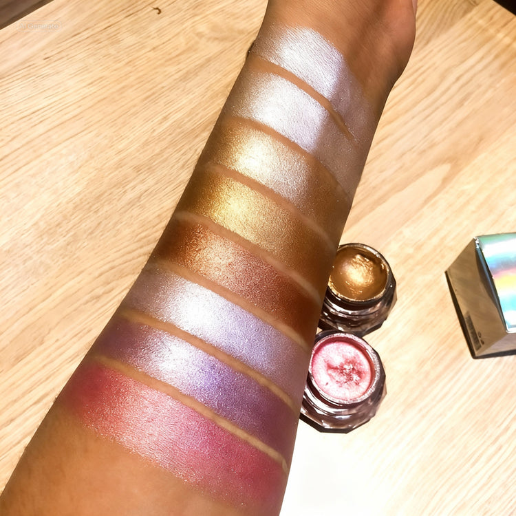 Makeup swatches on a person&