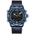 NAVIFORCE 9144 Fashion Gold Men Sport Watches Mens LED Analog Digital Watch Army Military Leather Quartz Watch Relogio Masculino Blue ribbon blue shell