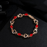 Rhinestone Crystal Bracelet Jewelry Gift for Women Red