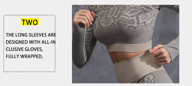Yoga Clothes Autumn And Winter Tight-fitting Moisture Wicking Sports Suit Women Seamless Knitted Yoga Clothes Women