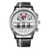 Uniquex Men Wrist Watches Leather Black Silver Creative White