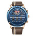 Uniquex Men Wrist Watches Leather Black Silver Creative Blue