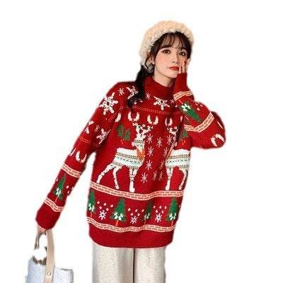 Fashion Christmas Clothes Elk Sweater For Women - Esdeepee