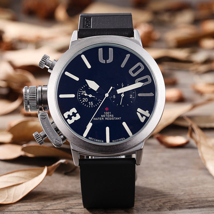 Foreign trade WISH explosion models selling brand men 5-needled automatic mechanical movement watches Mens derivative goods Black