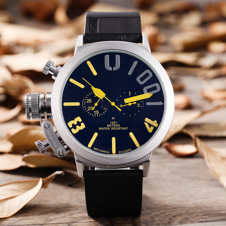 Foreign trade WISH explosion models selling brand men 5-needled automatic mechanical movement watches Mens derivative goods Yellow