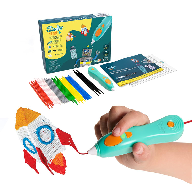 3D printing pen set with packaging, filament, and a child&