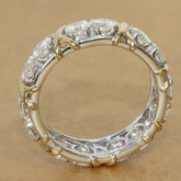 Cross Jewelry Zircon Ring For Women Double Color Gold