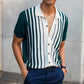 Short-Sleeved Loose Button Lapel Polo Shirt Casual Style