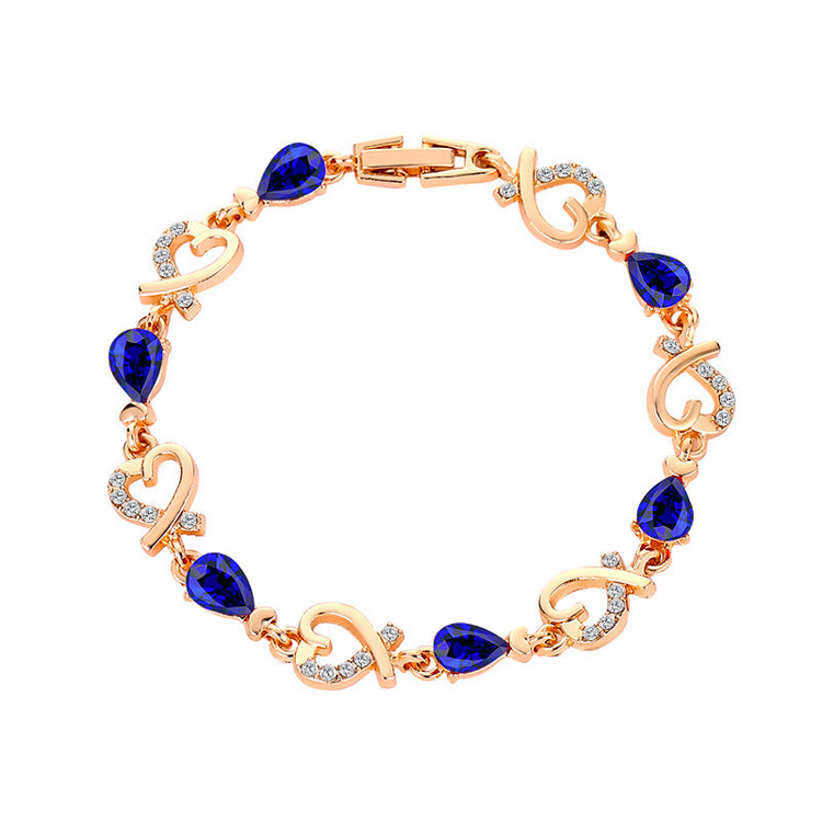 Rhinestone Crystal Bracelet Jewelry Gift for Women Blue