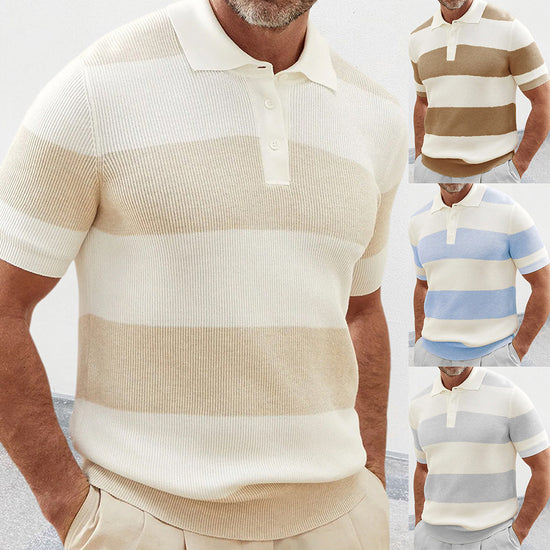 Short Sleeve Knit Polo for Men