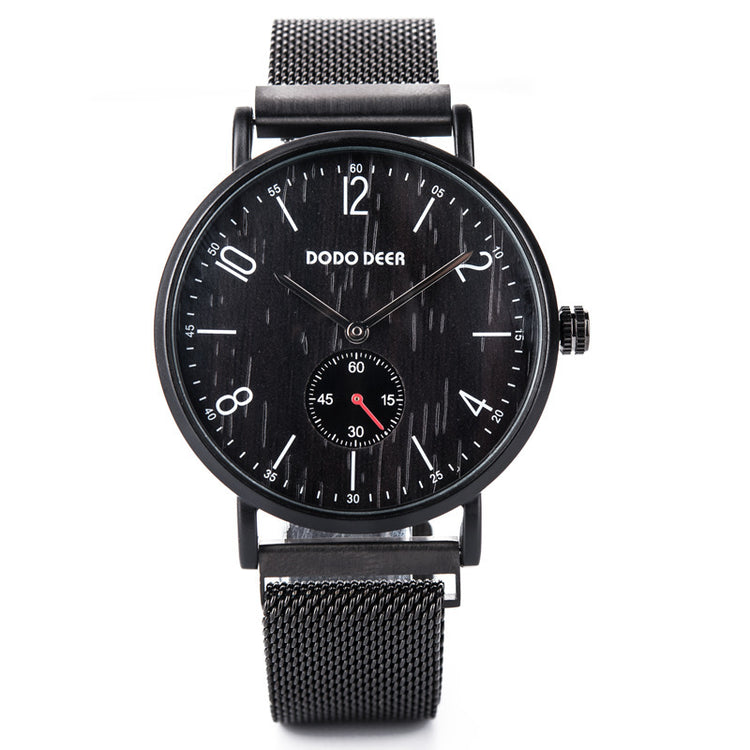 Wooden Dial Fashion Dimple Men And Women Watches Black