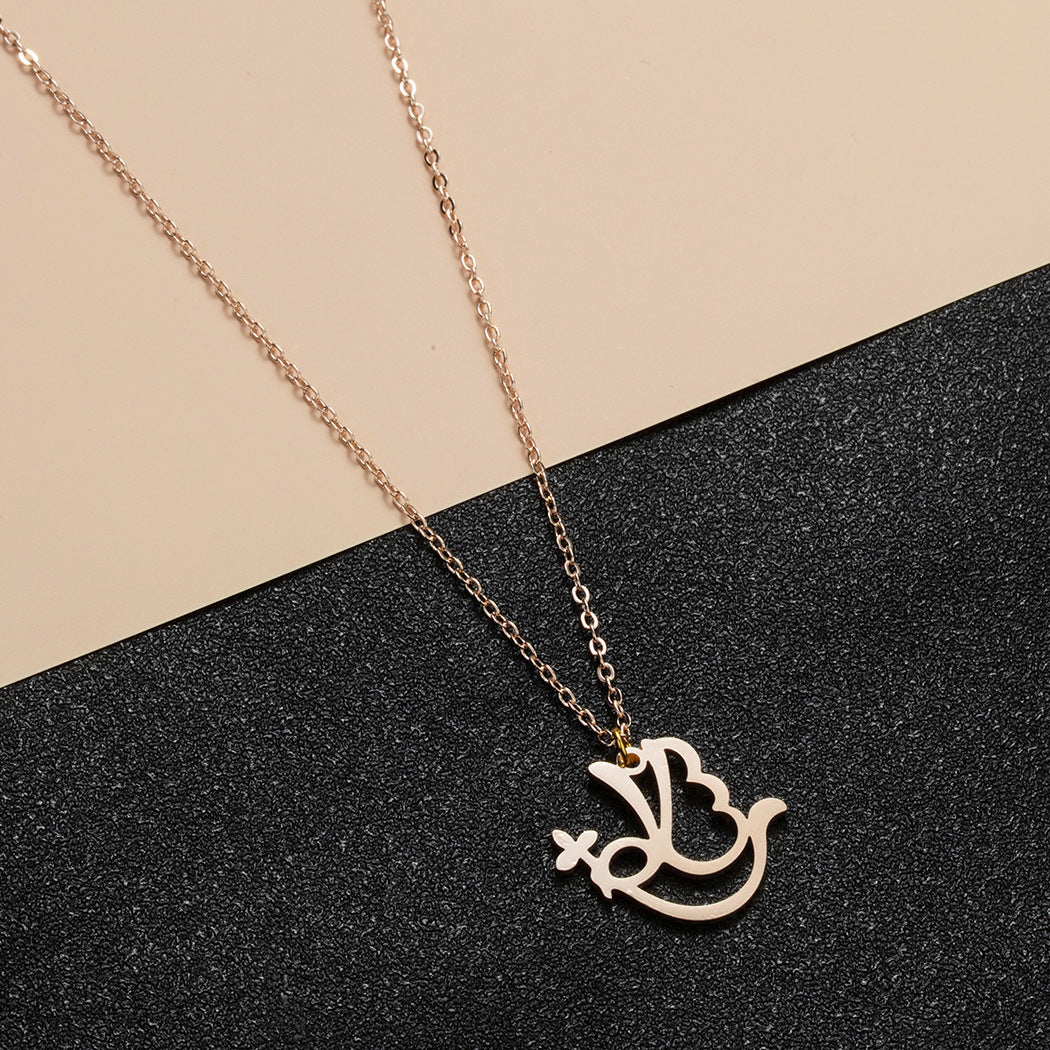 CXWIND PEACE Arabic Letter Jewelry Pendant For Women Rose Gold