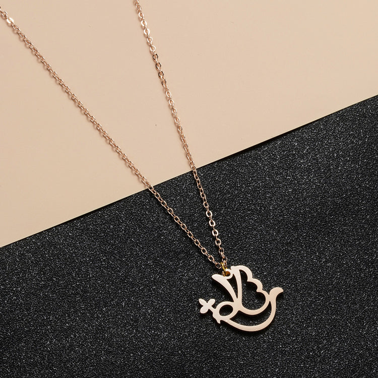 CXWIND PEACE Arabic Letter Jewelry Pendant For Women Rose Gold