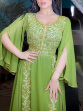 New Middle East Embroidered Cowhide Tawny Robe Evening Gown For Women