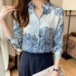 Women’s Printed Lapel Chiffon Shirt
