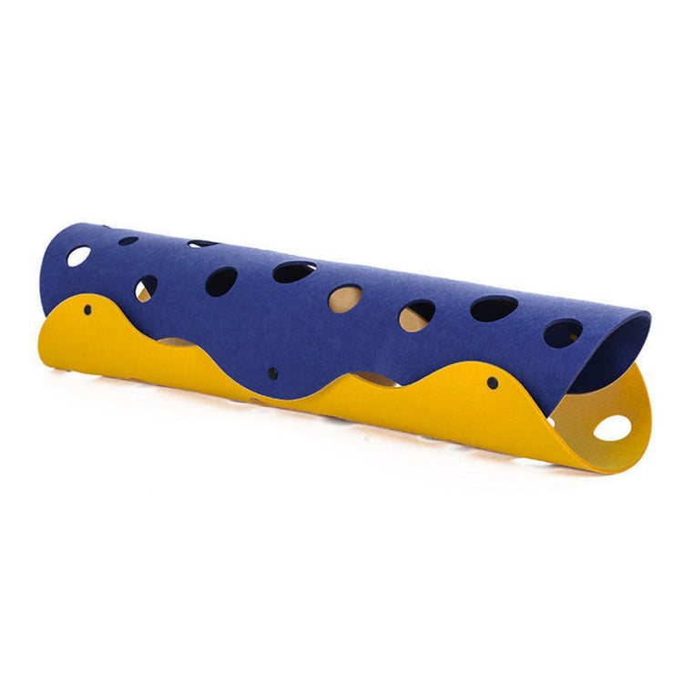 Enhanced product photo of Cat tunnel toy felt hideaway with peepholes for indoor play