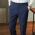 Business Trendy Cropped Non-ironing Suit Pants Navy Blue Nine inch pants