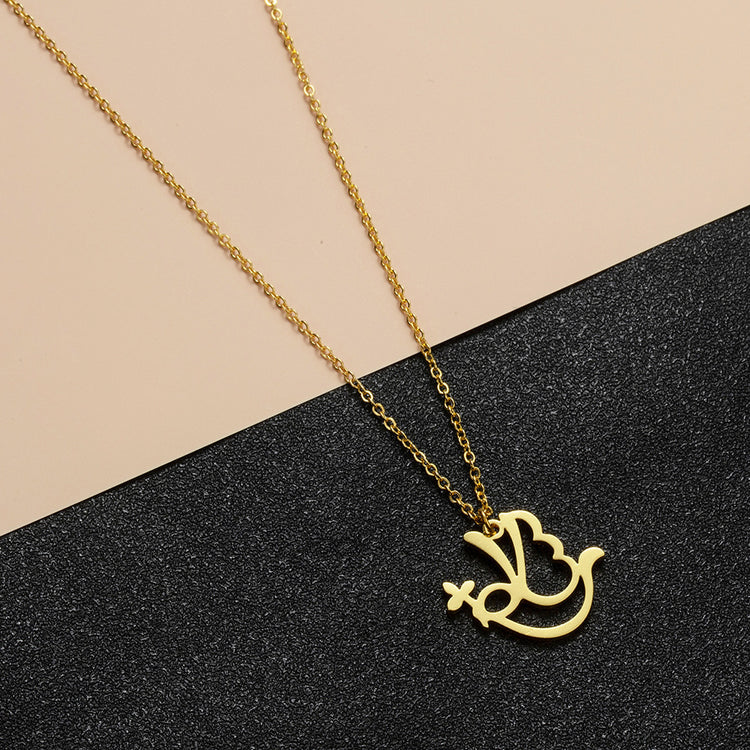 CXWIND PEACE Arabic Letter Jewelry Pendant For Women Gold