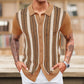 Men’s Casual Striped Jacquard Knitted Polo