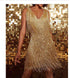 Tassel Elegant Deep V Camisole Gown Dress For Women Yellow