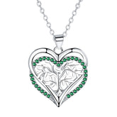 Pendant Jewelry Lucky Tree Heart Necklace For Women White Gold Color