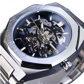 Mechanical Automatic Watches For Men Silver black