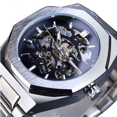 Mechanical Automatic Watches For Men Silver black