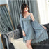 Breathable silk gown Blue