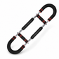 Black and red exercise handle on a white background