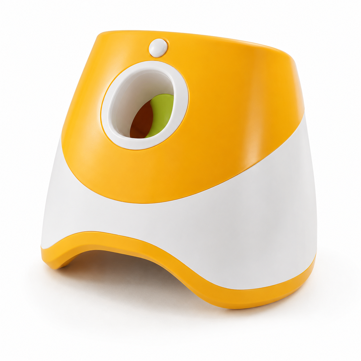 Orange and white device on a white background