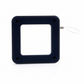 Black square electronic component with USB cable on a white background
