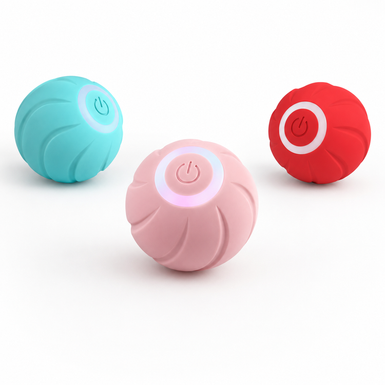 Three colorful balls with power symbols on a white background