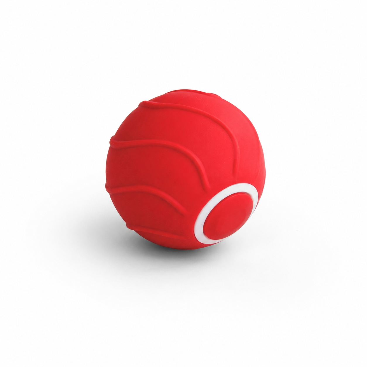 Red ball with a white circle on a white background