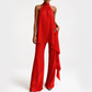 Red jumpsuit on a white background