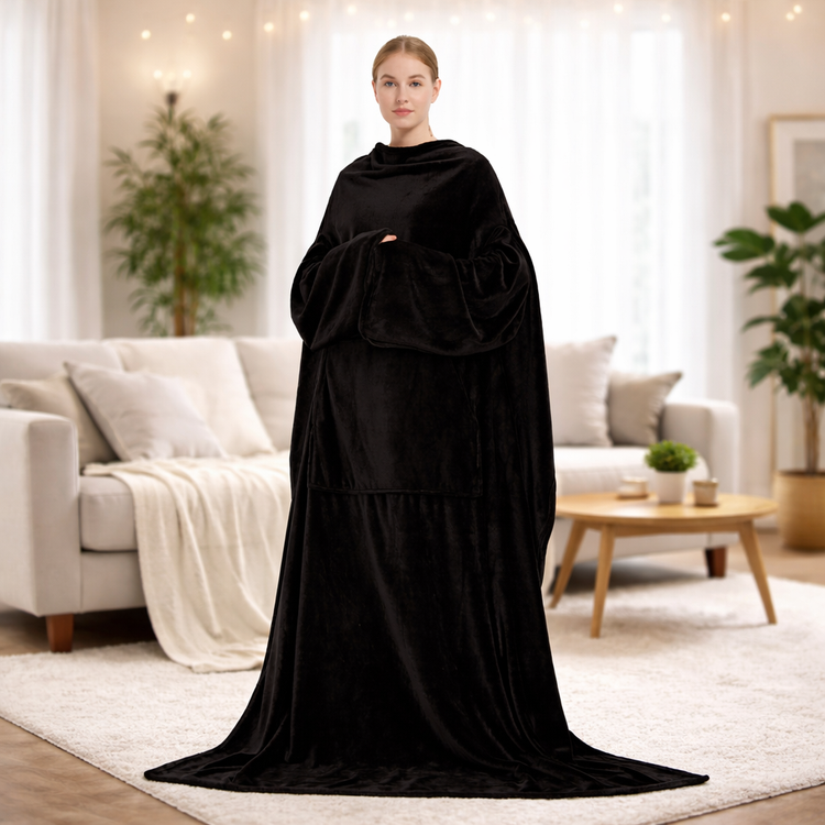 Black Cozy Robes In Sleepwear & Loungewear