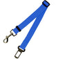 Blue lanyard with metal clip on a white background