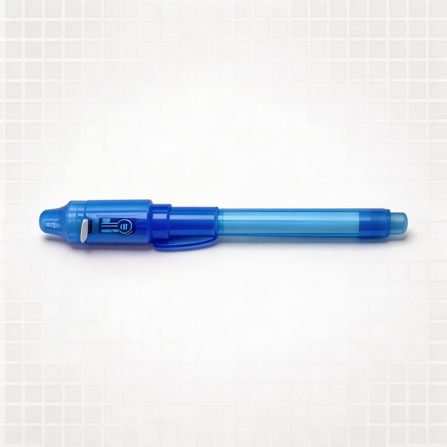 Blue pen on a white background