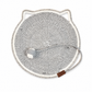 Round woven mat with a rope edge on a white background
