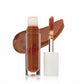 Brown liquid lip product with applicator and swatch on a white background COOKIE - CHOCOLATE CARAMEL