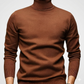 Brown turtleneck sweater on a plain background