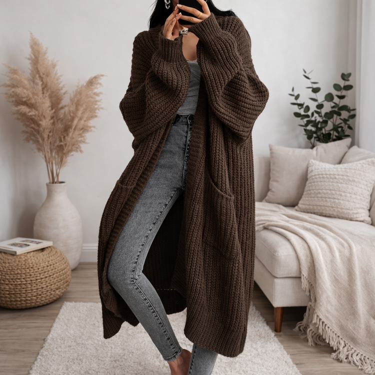 COFFEE Women’s Loose Thick Knit Idle-Style Sweater